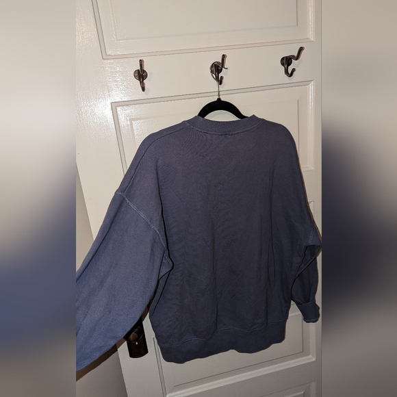 Zara blue gray oversize crew neck pullover sz S - Picture 6 of 7
